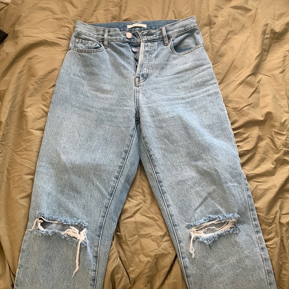Pacsun ripped High Rise Straight Jeans, size 25’’, light blue